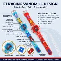 Montre numérique sportive pour enfants et élèves, avec LED clignotantes et fonction fidget spinning