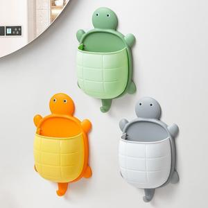 Turtle Shaped Storage <b>Box</b> Wall Mounted Punch Free For Bathroom Bedroom Phone Toothbrush <b>Makeup</b> Tools Orange Yellow White Gray - Product Image 4