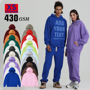 Customized Logo 430g Wool Pompom Oversized Loose Fit Pullover with Rope Hood Lined Design Winter Sweatshirt with Solid Pattern