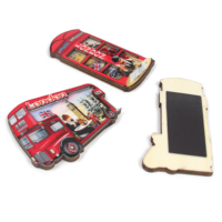 Aimants de réfrigérateur commémoratifs britanniques personnalisés, dôme en cristal 3D, souvenirs touristiques de Londres, aimant de réfrigérateur en bois découpé au laser avec résine époxy