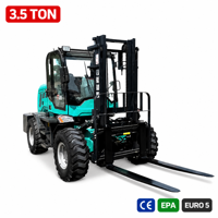 Chariot élévateur diesel tout-terrain 4x4 de 3,5 tonnes, robuste, avec certification EPA CE Euro 5 pour la construction