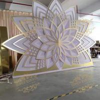 Stand Backdrop PVC Putih Mewah Tahan Lama, Portable, Elegan untuk Dekorasi Panggung Pernikahan, Dekorasi Acara, Dijual