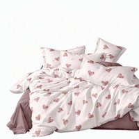 Parure de lit 4 pièces en gaze double couche effet nuage, 100% polyester, imprimée par teinture réactive, style nordique, pour lit de 1,8 m, personnalisable