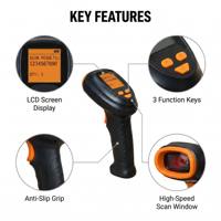 Escáner de Código de Barras Industrial Portátil A130 con Pantalla LCD, Lector de Códigos QR 1D y 2D para Sistemas de Control de Inventario