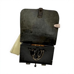 Handmade Genuine Leather Pouch with Shoulder Strap Vintage Style Structured Organizer Case for Historical Gear - Product Image 3