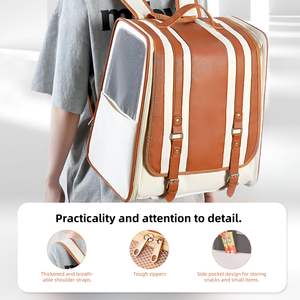 Portable verre Pet chat et petit chien transporteur sac à dos grande capacité pliable carré conception respirant voyage extérieur Cage - Product Image 3