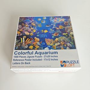 Hoogwaardig op maat gemaakt full colour papier/karton educatief wit bord puzzel kleurrijk aquarium 1000 stukjes puzzel - 27x20 - Product Image 3