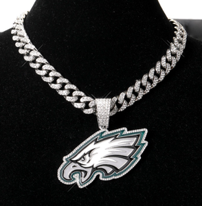 Collier pendentif en argent de haute qualité personnalisé Miamis Dolphinss, chaîne de pendentif cubain Hip Hop pour les fans de sport - Product Image 6