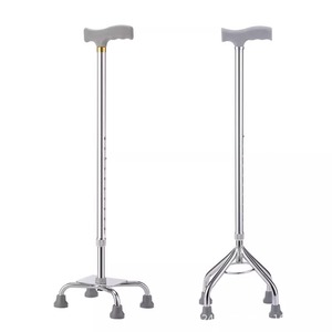 Four-Legged Walking Stick Aluminum Alloy Height Adjustable Anti-Slip Lightweight For Elderly Support Aid - Product Image 1