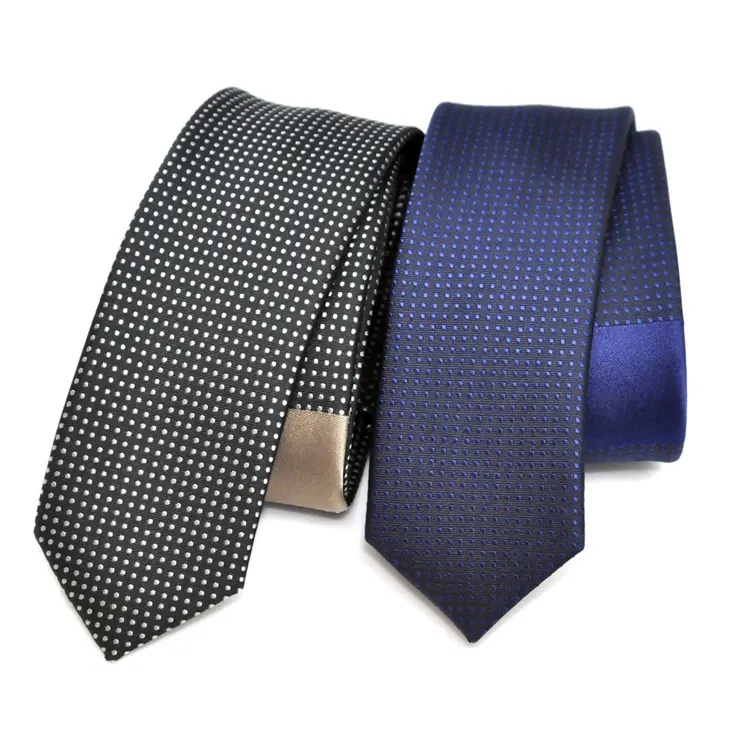 Corbata de poliéster para hombre, prenda formal de alta calidad con puntos ondulados