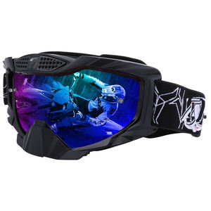 Masque de ski tout-terrain pour moto, motocross, avec équipement respiratoire intégral, cadre en silicone, lentilles en polycarbonate, coupe-vent, logo personnalisé - Product Image 1