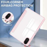 Étui pour tablette intelligent à trois volets pour Xiaomi Redmi Pad 2 11 pouces 2025, coque en acrylique avec dos transparent et porte-stylet