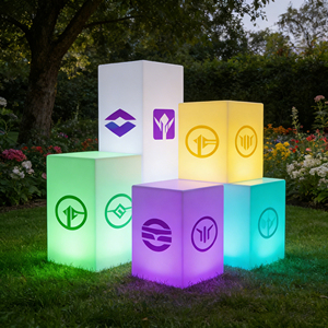 Lampu Kubus LED Modern Plastik Portabel Isi Ulang dengan Remote Control Tahan Air IP65 16-Warna Mini Personal untuk Hotel Luar Ruangan - Product Image 3