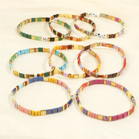 Bracelet extensible pour femme en perles Miyuki Tila fait main, style bohème chic tendance TikTok, pour la plage, accessoires de bracelet, bracelet homme