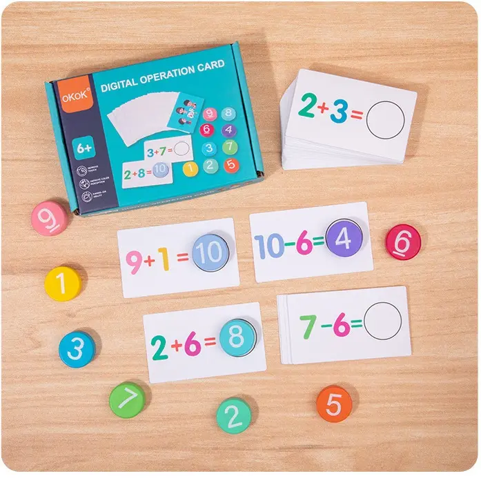 Puzzle de tableau de nombres en bois pour enfants Éducation précoce Appariement cognitif Apprentissage mathématique d'addition et de soustraction