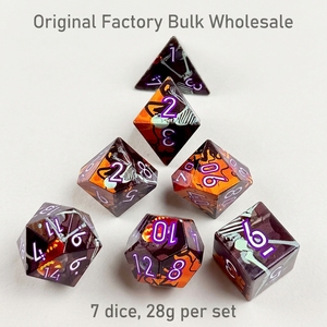 Ensemble de dés de jeu polyédriques <span class=keywords><strong>DND</strong></span> à bords tranchants en résine imprimée <span class=keywords><strong>squelette</strong></span> d'Halloween, personnalisé en usine, 7 pièces, accessoires de jeu de rôle de table - Product Image 1