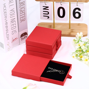 High-End Square Satin Ribbon Flip Necklace Ring Jewelry <b>Box</b> for <b>Earring</b> Gift Packaging - Product Image 4