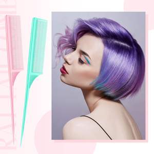 Peine de dientes finos fibra de carbono antiestático resistencia al calor peluquería <span class=keywords><strong>peinado</strong></span> peines de cola de <span class=keywords><strong>rata</strong></span> para mujer - Product Image 2
