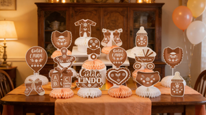 Decoraciones de Mesa para Baby Shower Cielito Lindo, Paquete de 12 Centros de Mesa de Panal de Abeja Estilo Mexicano para Revelación de Género y Cuarto de Bebé - Product Image 5