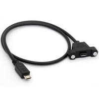 Câble Micro USB mâle vers femelle à angle de 90 degrés pour montage sur panneau