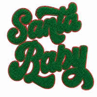 Patch brodé en chenille Santa Baby 11 pouces avec dos pailleté, thermocollant pour sweat-shirts de Noël