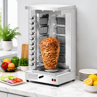 Machine à shawarma au gaz à 10 brûleurs en acier inoxydable, nouvelle conception, pour viande, grill rotatif commercial pour kebab avec une bonne vanne