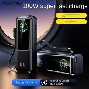 Batería Externa Portátil PORPIU de Alta Capacidad PD100W 20000mAh Ultra Delgada con Pantalla LED, Salida Micro USB Tipo-C, <span class=keywords><strong>Carga</strong></span> Súper Rápida - Product Image 5