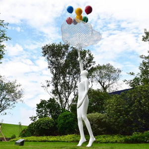 Esculturas de Granito para Jardín, Diseño Abstracto de Nube, Estatua de Fibra de Vidrio, Escultura de Resina para Jardín Exterior, Escultura de Metal de Acero Inoxidable - Product Image 4