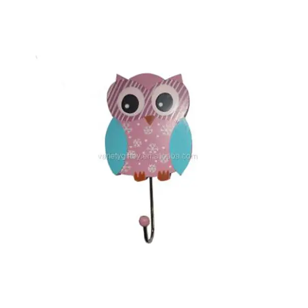 Wooden owl shape wall mounted hook nursery kids room decoration children newborn gift