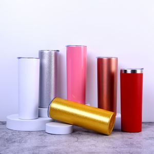 Wholesale Custom Logo Stainless Steel Double Wall Blank Straight 20 oz 30 oz Skinny Sublimation Tumblers <b>with</b> <b>Straws</b> and Lid - Product Image 1