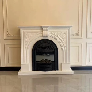 Chimenea Eléctrica de Madera Maciza de 1.5m, Estilo Villa Mediterránea Europea, con Llama Simulada, para Sala de Estar, Mueble Decorativo - Product Image 4