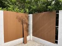 Paneles de Pared Exteriores Modernos de WPC de 219x26 mm, Paneles de Revestimiento Impermeables, Resistentes a los Rayos UV y al Fuego, Revestimiento Exterior para Almacenes y Gimnasios