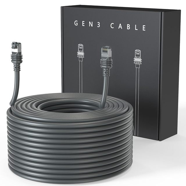 26AWG Starlink Gen 3 Network Cable Outdoor Waterproof Tinned Copper Conductor Extension Cable PVC Jacket Braid 23M/46M