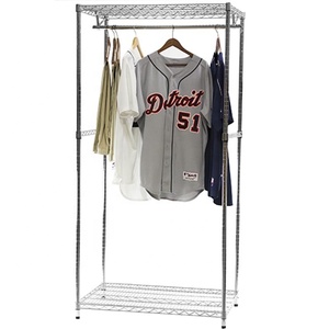 Chrome <strong>Stainless</strong> <strong>Steel</strong> Powder Adjustable Clothes Hanging Rack Shelf <strong>Shelving</strong> Customized Design for Sale - Product Image 6