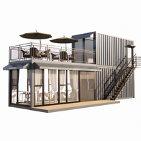 Café Conteneur 40ft 20ft, Restaurant et Bar en Conteneur Préfabriqué avec Panneaux Sandwich pour Bâtiment de Bureaux