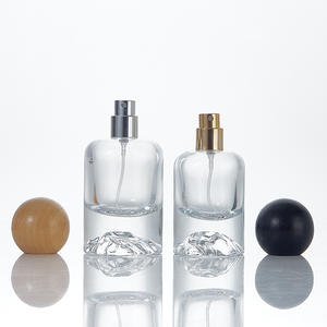 Nouvelle conception, flacon de parfum en verre de luxe de 30 ml et 50 ml, flacon de parfum en verre transparent vide, flacon de parfum en verre épais avec bouchons - Product Image 2