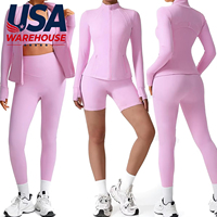 Veste de sport respirante unie à manches trois-quarts pour femme, idéale pour la course, le yoga et la gym – Collection USA Oversea 2026
