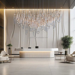 Lampu gantung Led Modern sesuai pesanan, lampu gantung Oval akrilik besar desain baru untuk Hotel dan lobi - Product Image 5