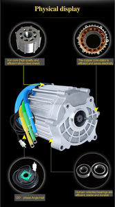 Moteur central sans balais haute puissance 1500W 2200W 3000W 4000W 72V 60V pour cyclomoteurs électriques, tricycles électriques lourds et fourgons de livraison - Product Image 3