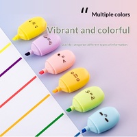 Surligneur Mignon en Forme d'Aubergine de Dessin Animé, Stylo Créatif Portable Mini pour Étudiant, PVC OPP en Gros
