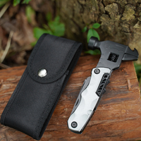 Outils de camping de survie en plein air 14 en 1 Conception spéciale Poignée en aluminium de qualité bricolage Marteau à griffes Multitool Gadgets sympas pour hommes