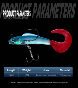 Esca Anti-Inceppamento 12g/9g, Coda Arricciata, Effetto UV e Multicolore per Bass. Attrezzatura per la <span class=keywords><strong>Pesca</strong></span> Sportiva e l'Intrattenimento all'Aperto - Product Image 2