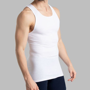 เสื้อกล้ามแนวสปอร์ตสำหรับผู้ชายเสื้อถักสแปนเด็กซ์ผ้าฝ้ายระบายอากาศได้ดีเกรดพรีเมี่ยม - Product Image 2