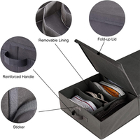 Rangement multifonctionnel en tissu Organisateurs de chaussures Bacs pliants sous le lit Organisation de la maison Boîtes de rangement rectangulaires Couvercle empilable