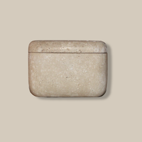 Stonekocc Wabi-Sabi boîte en marbre naturel avec couvercle travertin pierre Table de chevet coiffeuse boîte pour écouteurs décoration de la maison