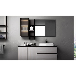 Mueble <span class=keywords><strong>de</strong></span> <span class=keywords><strong>Baño</strong></span> Moderno Minimalista <span class=keywords><strong>de</strong></span> Melamina, Gabinete Flotante <span class=keywords><strong>de</strong></span> Pared con Lavabo y Grifo <span class=keywords><strong>para</strong></span> Apartamento y Hotel - Product Image 1