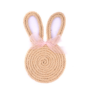 Posavasos de Ramio Hechos a Mano con Diseño de Conejo de Pascua, Aislantes del Calor, para Decoración de Mesa en Fiestas, Suministro al por Mayor Directo de Fábrica DAMAI - Product Image 5