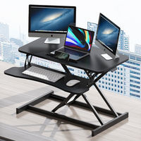 Bureau d'ordinateur de bureau ergonomique à hauteur réglable Support de refroidissement pour ordinateur portable Table en métal debout Ascenseur pliant Excellent