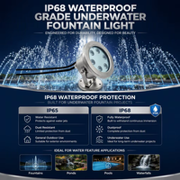 Lumière de fontaine LED en acier inoxydable, contrôle RGB DMX512 sous-marin pour piscine paysagère