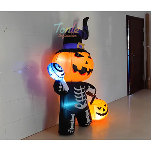 3ft/4ft/6ft thổi lên Ánh sáng thay đổi LED Halloween trang trí ngoài trời Halloween Inflatable bí ngô ma - Product Image 5